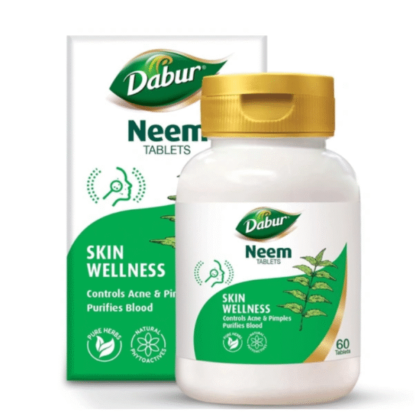 Dabur Neem Tablets – Natural Skin & Immunity Support (60 Tabs)