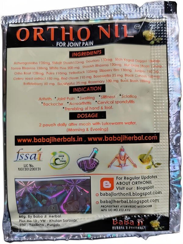 Back view of Ortho Nil Powder