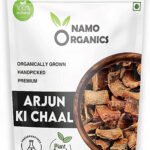 Front view of Organic Arjun ki Chaal 400g pack showing product name and clean Ayurvedic packaging